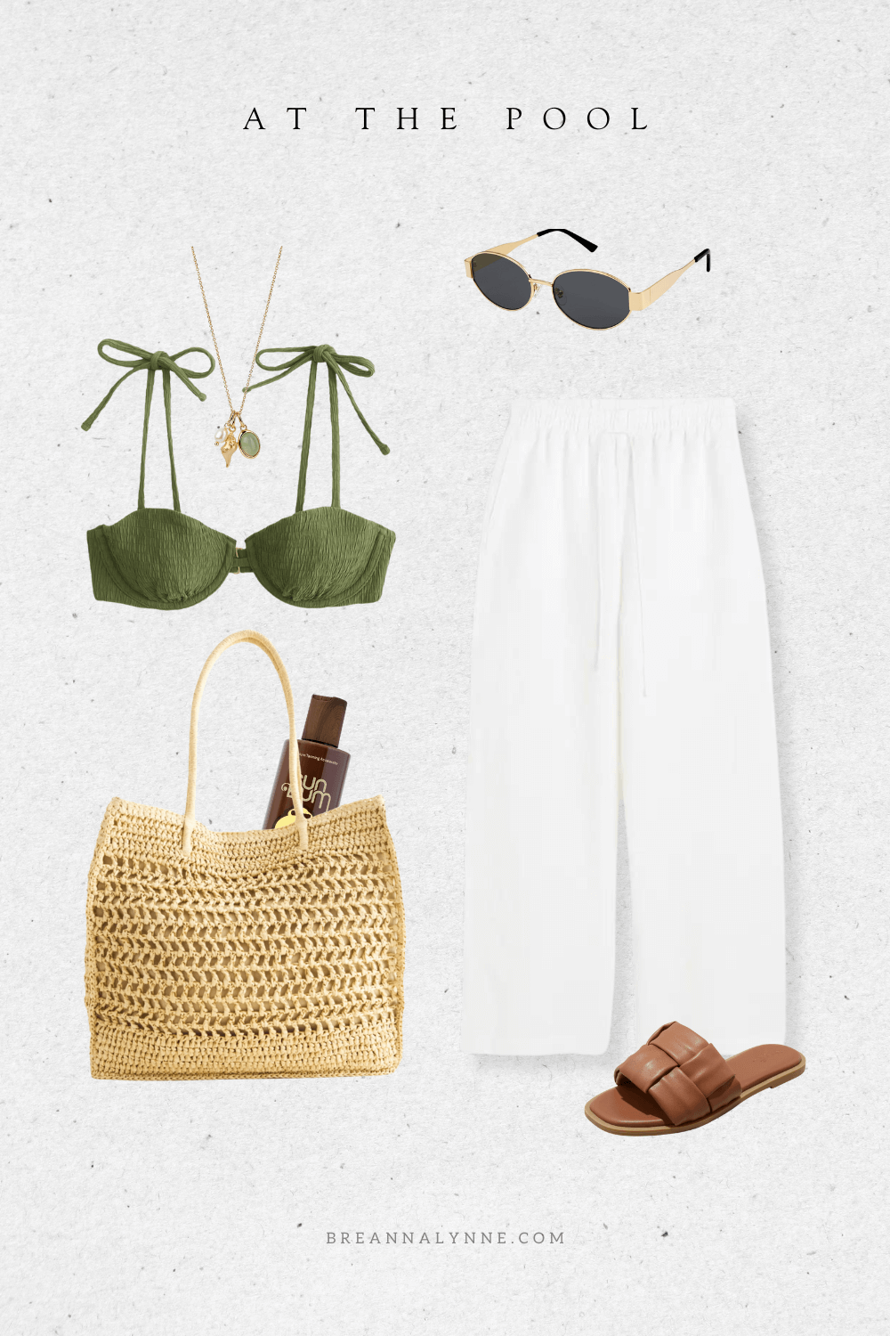 Pool and resort outfit for vacation