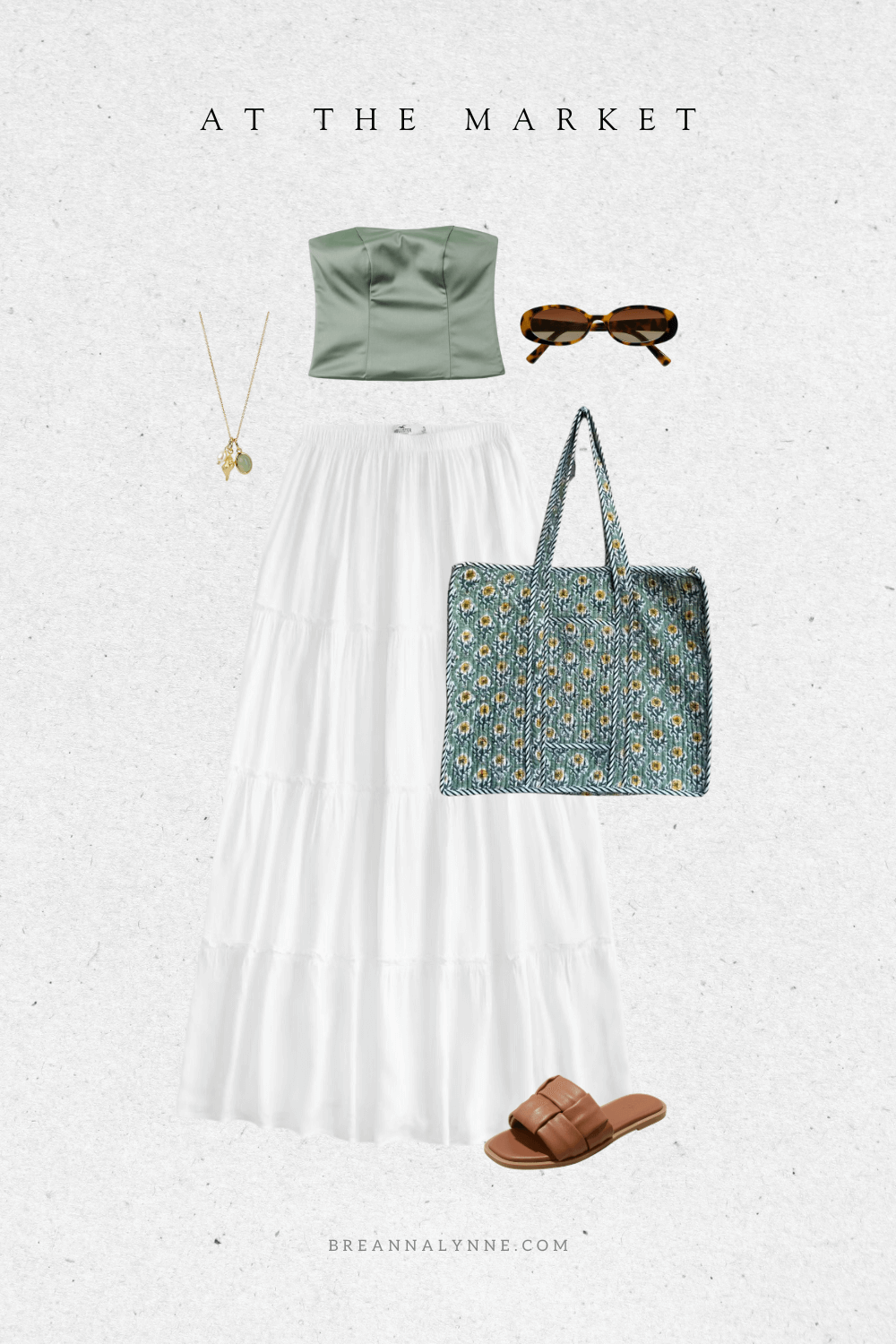 Vacation outfit for a shopping day at the market