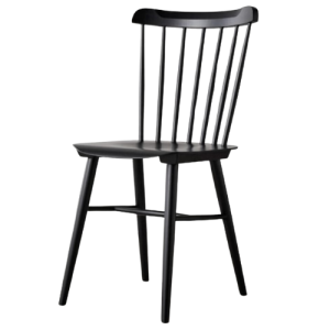 A black spindle windsor dining chair from williams sonoma