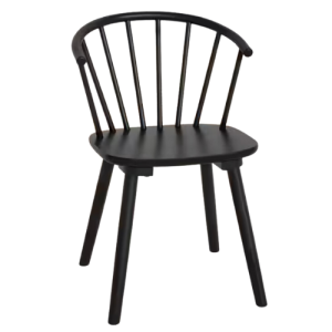 A black spindle windsor dining chair from the home depot
